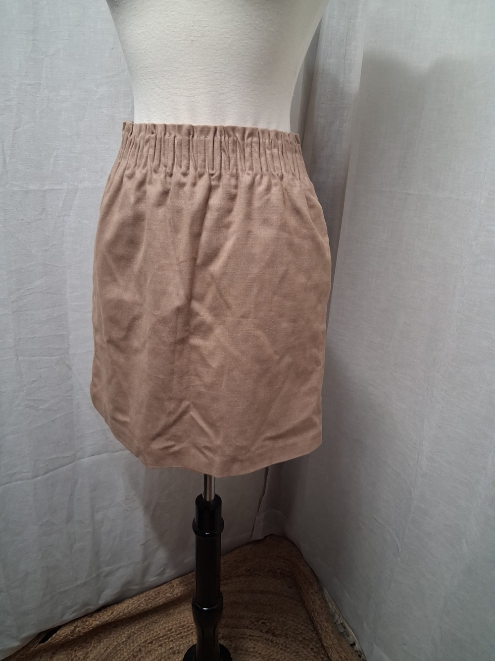 J. Crew Beige Elastic-Waist Mini Skirt